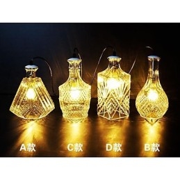 Lampe en verre cristal 4 lumières abat-jour minimaliste bouteilles lumineuses