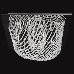 Lustre traditionnel classique en cristal et métal chromé