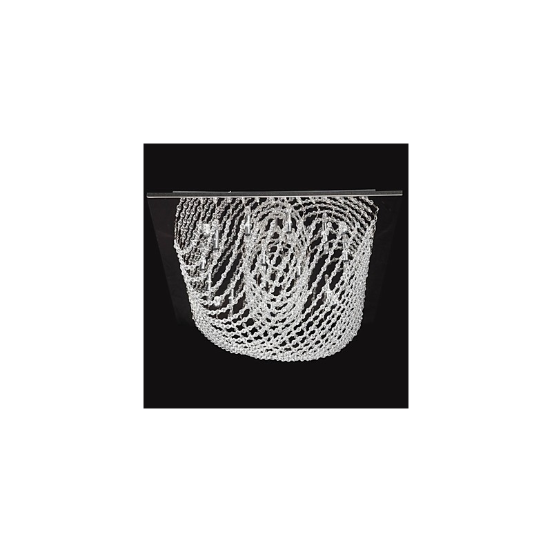 Lustre traditionnel classique en cristal et métal chromé