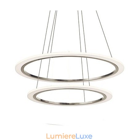 Lampes suspendues en acrylique, lustres suspendus au plafond avec 2 anneaux Lampes suspendues en acrylique, lustres suspendus au plafond avec 2 anneaux