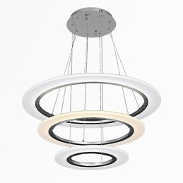 Plafonnier suspendu en acrylique à 3 anneaux, luminaire décoratif de plafond, idéal pour un salon, une chambre à coucher ou un bureau.