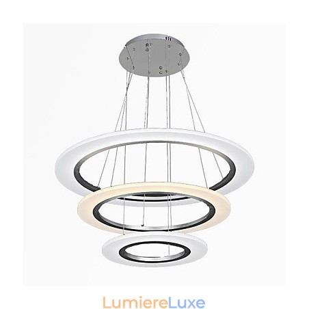 Plafonnier suspendu en acrylique à 3 anneaux, luminaire décoratif de plafond, idéal pour un salon, une chambre à coucher ou un bureau. Plafonnier suspendu en acrylique à 3 anneaux, luminaire décoratif de plafond, idéal pour un salon, une chambre à coucher ou un bureau.