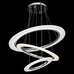 Plafonnier suspendu en acrylique à 3 anneaux, luminaire décoratif de plafond, idéal pour un salon, une chambre à coucher ou un bureau.