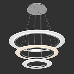 Plafonnier suspendu en acrylique à 3 anneaux, luminaire décoratif de plafond, idéal pour un salon, une chambre à coucher ou un bureau.