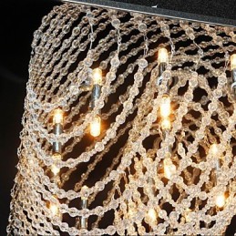 Lustre traditionnel classique en cristal et métal chromé