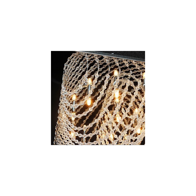 Lustre traditionnel classique en cristal et métal chromé