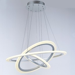 Plafonnier suspendu en acrylique à 3 anneaux, forme DIY, éclairage de lustre