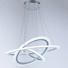 Plafonnier suspendu en acrylique à 3 anneaux, forme DIY, éclairage de lustre
