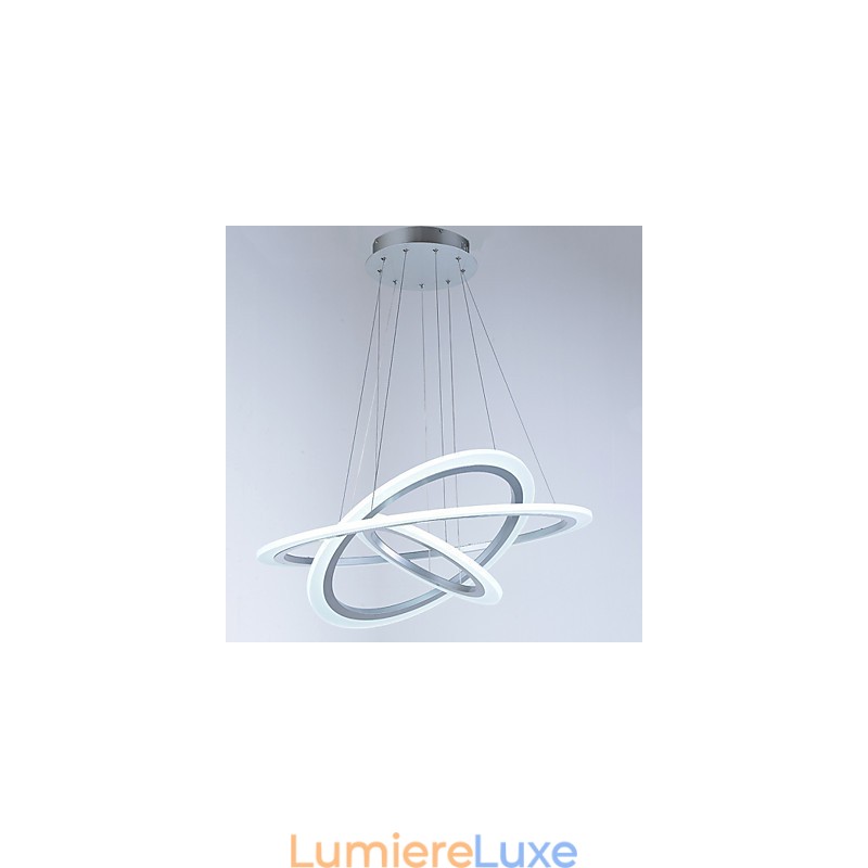 Plafonnier suspendu en acrylique à 3 anneaux, forme DIY, éclairage de lustre