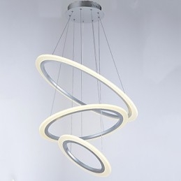 Plafonnier suspendu en acrylique à 3 anneaux, forme DIY, éclairage de lustre