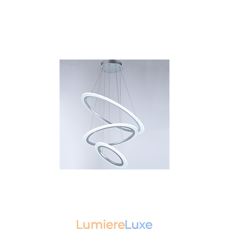 Plafonnier suspendu en acrylique à 3 anneaux, forme DIY, éclairage de lustre