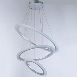 Plafonnier suspendu en acrylique à 3 anneaux, forme DIY, éclairage de lustre