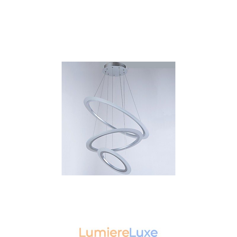 Plafonnier suspendu en acrylique à 3 anneaux, forme DIY, éclairage de lustre