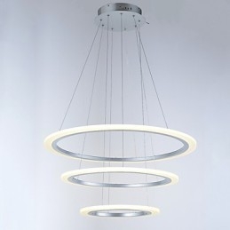 Plafonnier suspendu en acrylique à 3 anneaux, forme DIY, éclairage de lustre