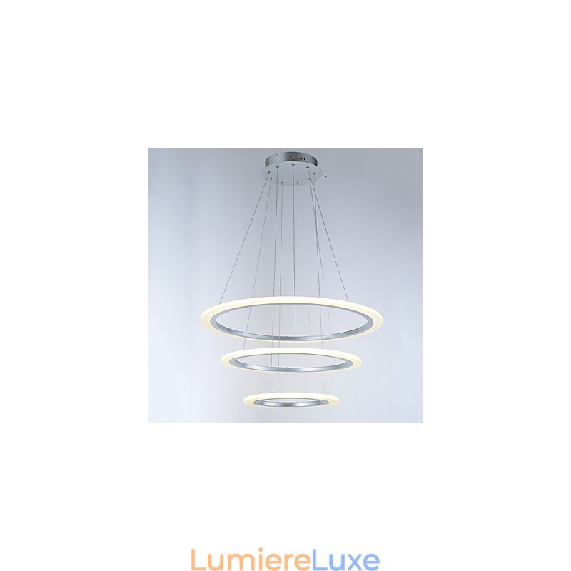 Plafonnier suspendu en acrylique à 3 anneaux, forme DIY, éclairage de lustre