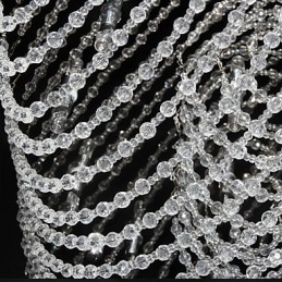Lustre traditionnel classique en cristal et métal chromé