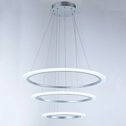 Plafonnier suspendu en acrylique à 3 anneaux, forme DIY, éclairage de lustre