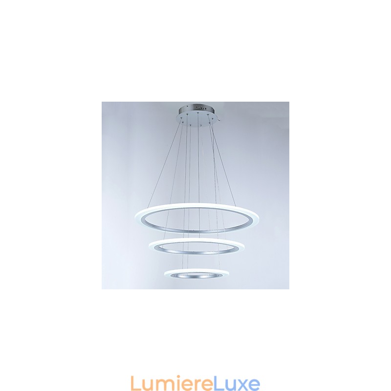 Plafonnier suspendu en acrylique à 3 anneaux, forme DIY, éclairage de lustre