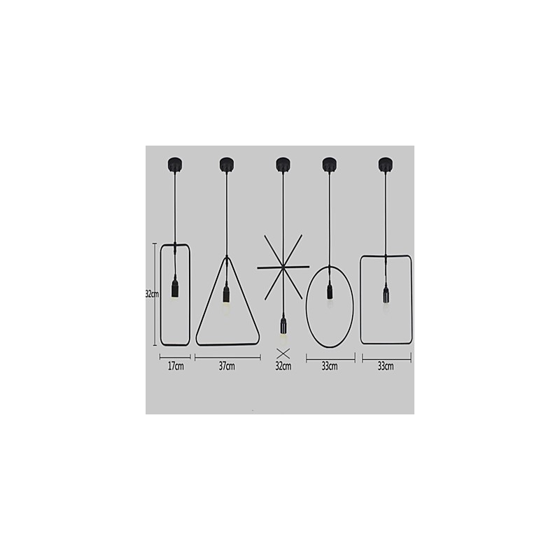 Lustre individuel américain rétro en fer à 5 têtes