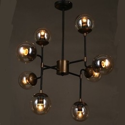 Lustre rond en forme de haricot en verre artistique