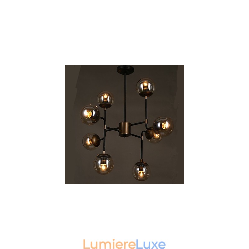 Lustre rond en forme de haricot en verre artistique