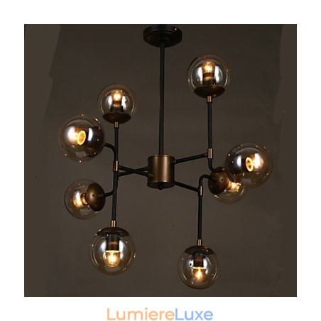 Lustre rond en forme de haricot en verre artistique Lustre rond en forme de haricot en verre artistique