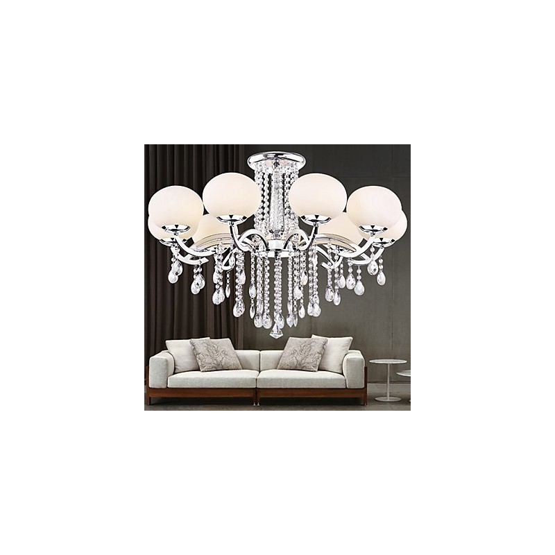 Lustre en cristal de luxe moderne à 9 lumières