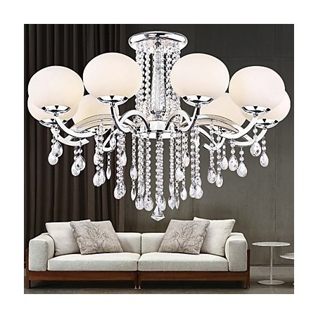Lustre en cristal de luxe moderne à 9 lumières Lustre en cristal de luxe moderne à 9 lumières