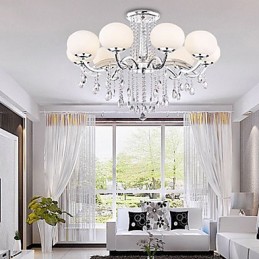Lustre en cristal de luxe moderne à 9 lumières