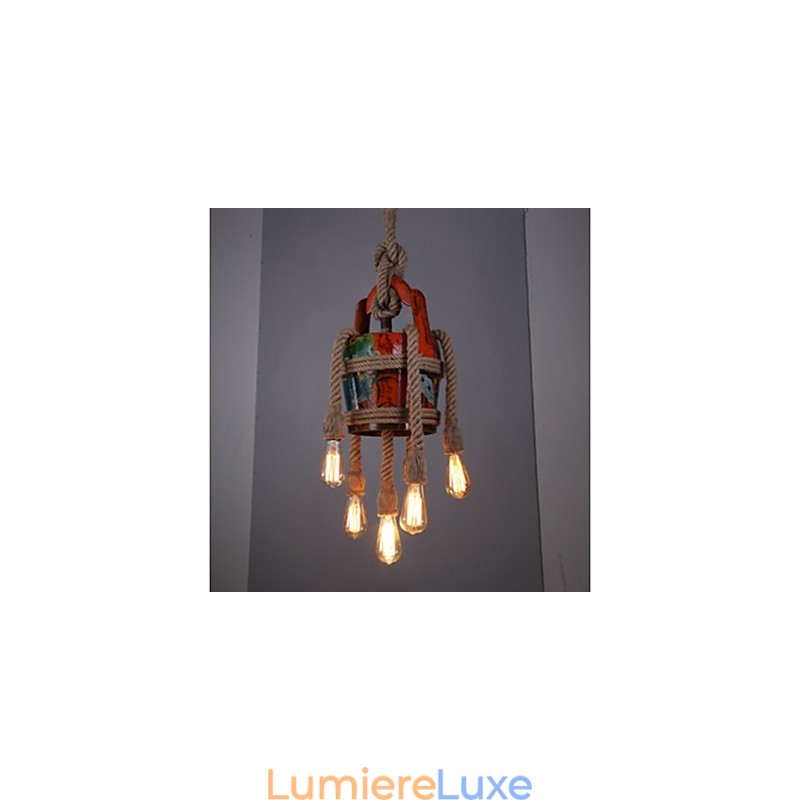 Lustre pavillon en chanvre de style country américain, modèle rétro de produits brevetés