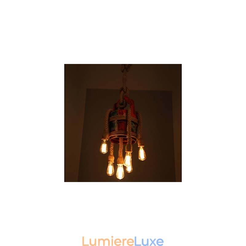 Lustre pavillon en chanvre de style country américain, modèle rétro de produits brevetés