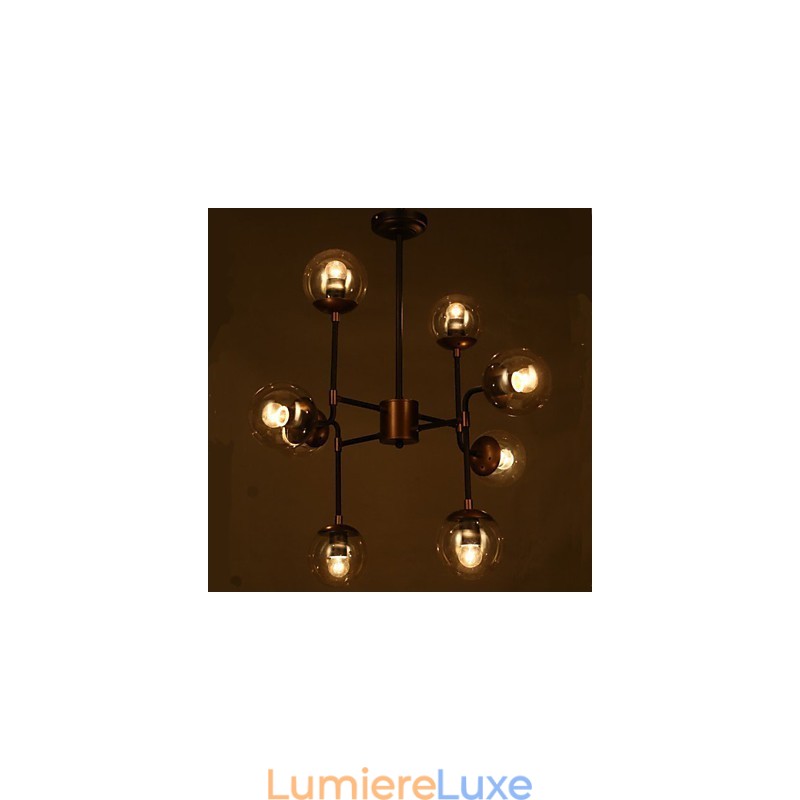 Lustre rond en forme de haricot en verre artistique