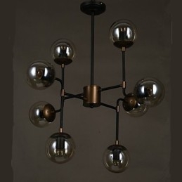 Lustre rond en forme de haricot en verre artistique
