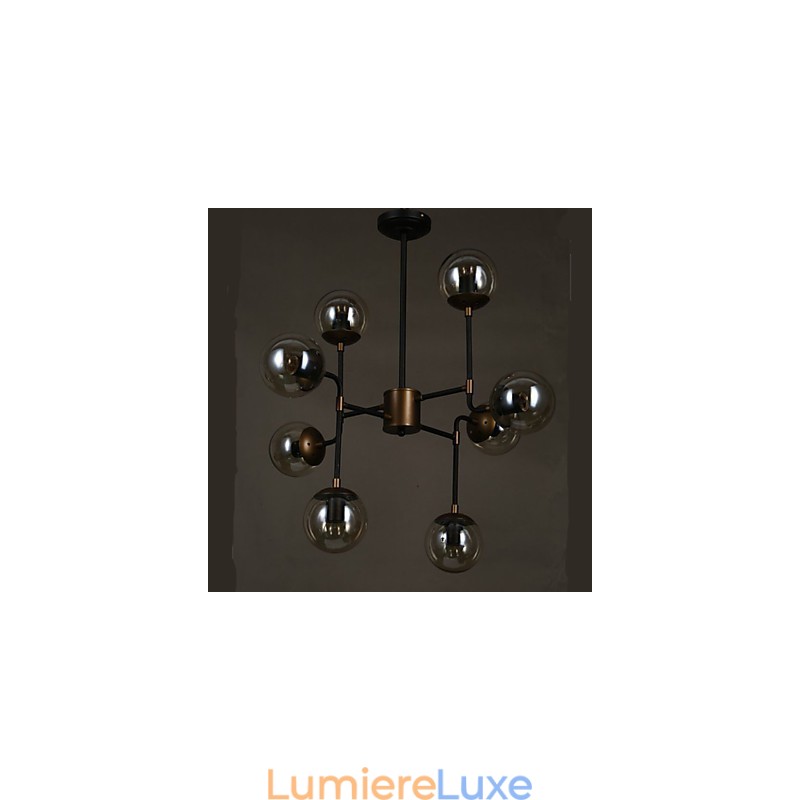 Lustre rond en forme de haricot en verre artistique