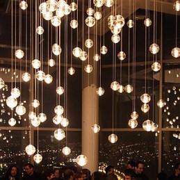 Lampe moderne en cristal de verre Aurora Borealis de style All Over The Sky Star Bocci Droplight