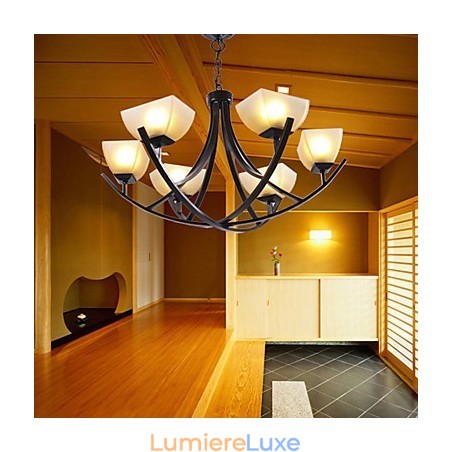 Suspension d'inspiration antique à 6 lumières Suspension d'inspiration antique à 6 lumières