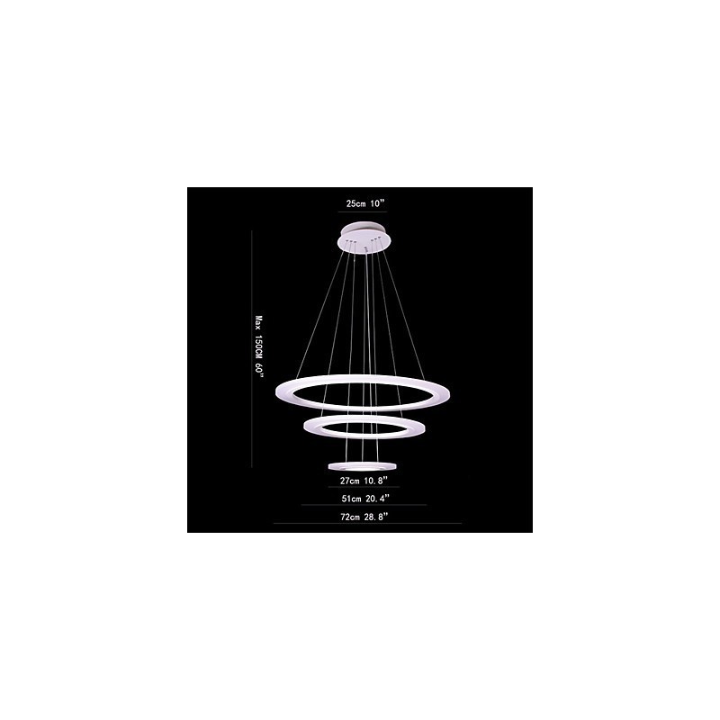 Suspension acrylique moderne et contemporaine de 75 watts