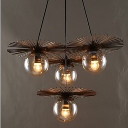 Lustre rond en forme de haricot en verre artistique