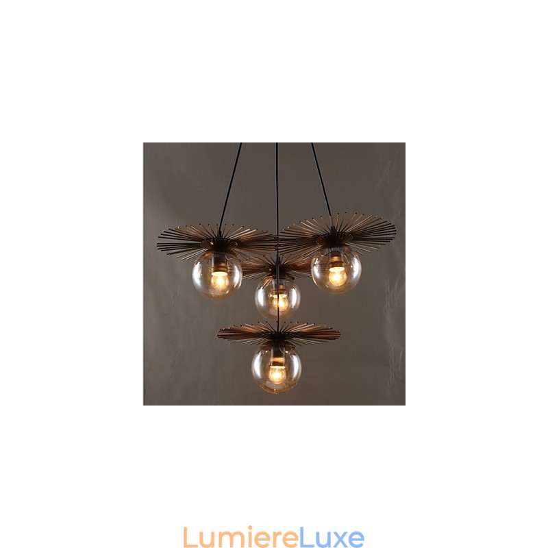 Lustre rond en forme de haricot en verre artistique