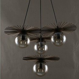 Lustre rond en forme de haricot en verre artistique