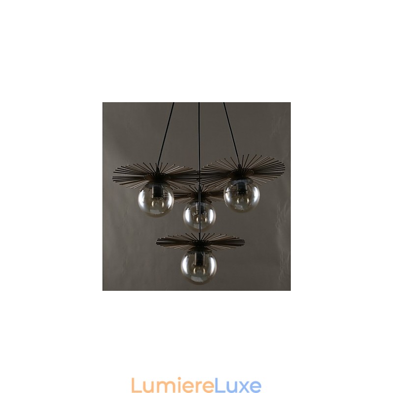 Lustre rond en forme de haricot en verre artistique