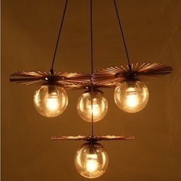 Lustre rond en forme de haricot en verre artistique