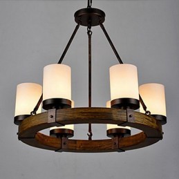 Lustre en bois ancien vintage