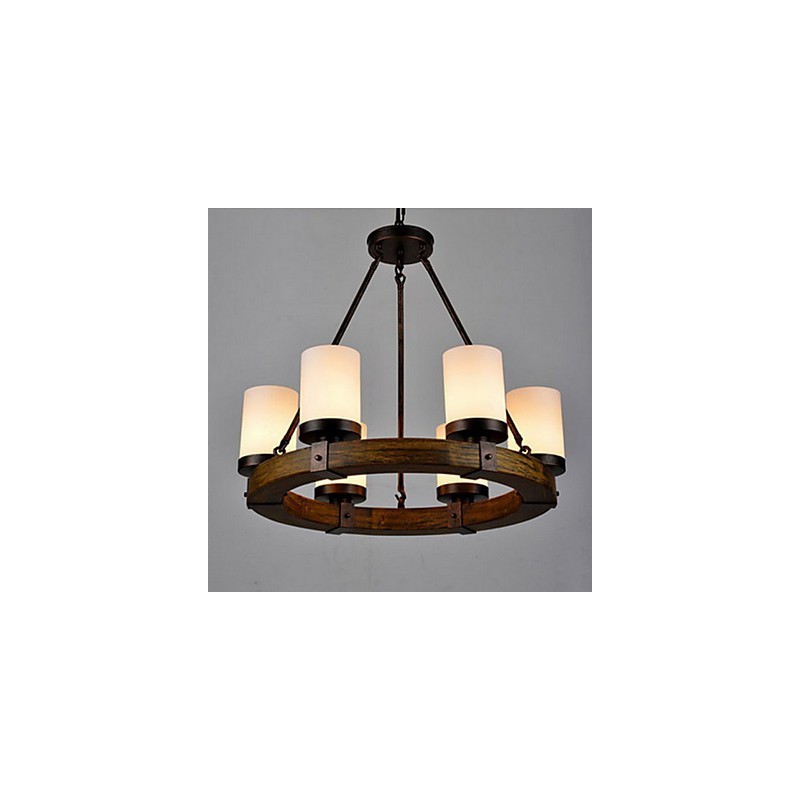 Lustre en bois ancien vintage