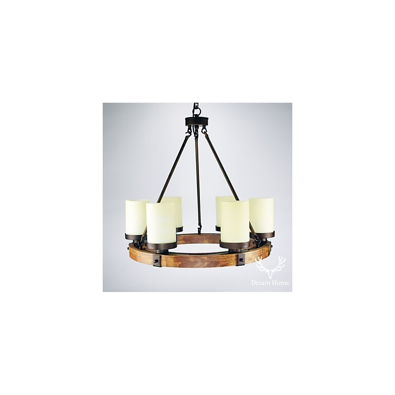 Lustre en bois ancien vintage