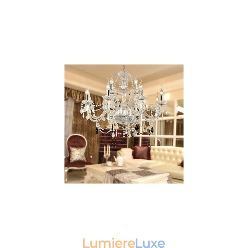 Lustre en verre galvanisé en cristal Rustic Lodge