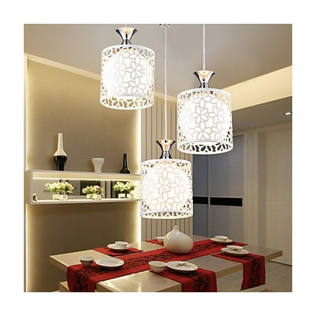 Lampe contemporaine et compacte en fer forgé à trois abat-jour en cristal créatifs Lampe contemporaine et compacte en fer forgé à trois abat-jour en cristal créatifs