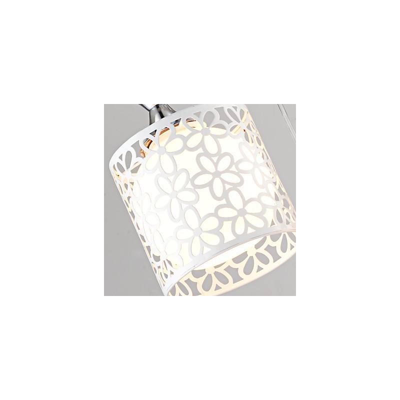 Lampe contemporaine et compacte en fer forgé à trois abat-jour en cristal créatifs