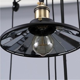 Suspensions vintage à 3 ampoules ST64 incluses, système haut/bas