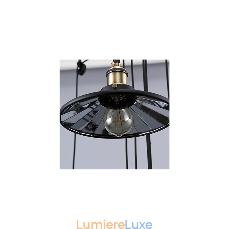 Suspensions vintage à 3 ampoules ST64 incluses, système haut/bas